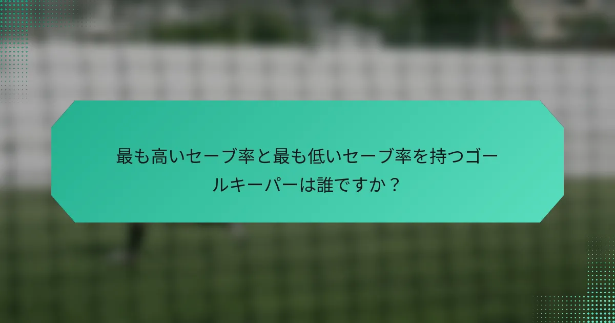 最も高いセーブ率と最も低いセーブ率を持つゴールキーパーは誰ですか?